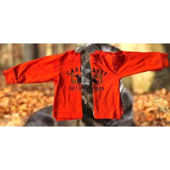 Carhartt Outdoors Baby Shirt 6 Months Orange Black Labrador Dog Ducks READ - Picture 7 of 11